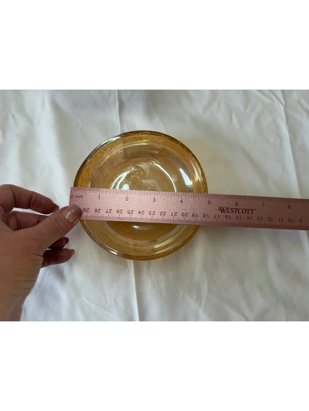 Hazel Atlas Florentine No. 2 Amber Depression Glass Cream Soup Bowl Ring Handle